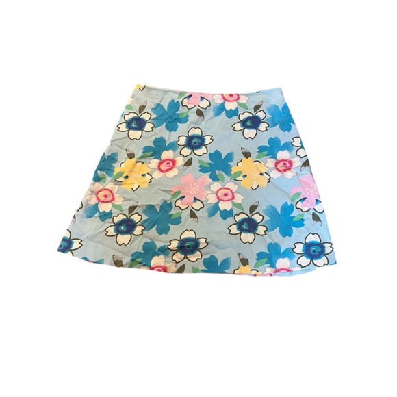 Women's Vintage Northern Reflections Blue Floral A-Line Skirt Size 12 - Picture 1 of 7